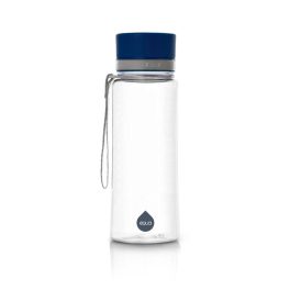 EQUA sticlă din plastic fără BPA 600 ml - Albastru simplu