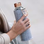 EQUA MISMATCH sticlă de apă din sticlă 750 ml - Rose Gold