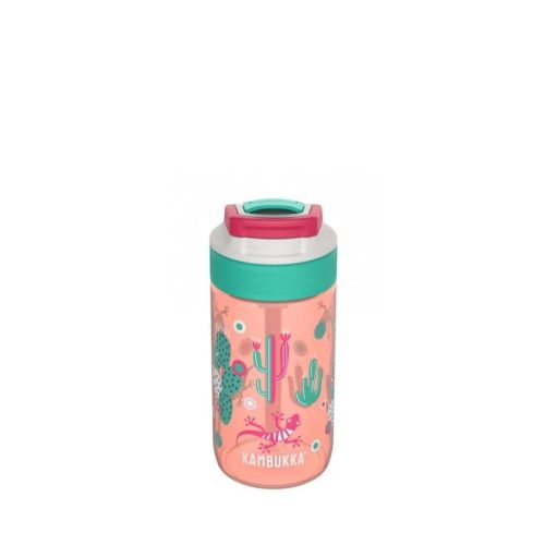 KAMBUKKA LAGOON Cactus Gekko sticlă de apă din plastic cu pai – 400 ml