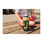 KAMBUKKA LAGOON Blue Flamingo sticlă de apă din plastic cu pai – 400 ml