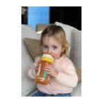 KAMBUKKA LAGOON Blue Flamingo sticlă de apă din plastic cu pai – 400 ml