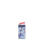 KAMBUKKA LAGOON Blue Flamingo sticlă de apă din plastic cu pai – 400 ml